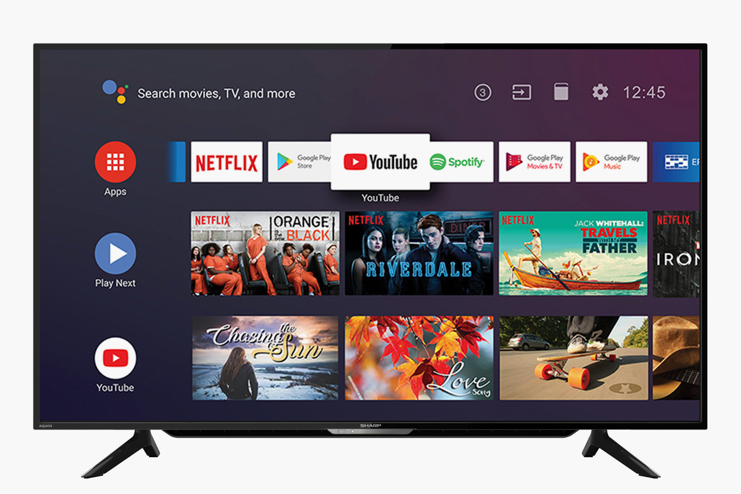 Главный экран Android TV