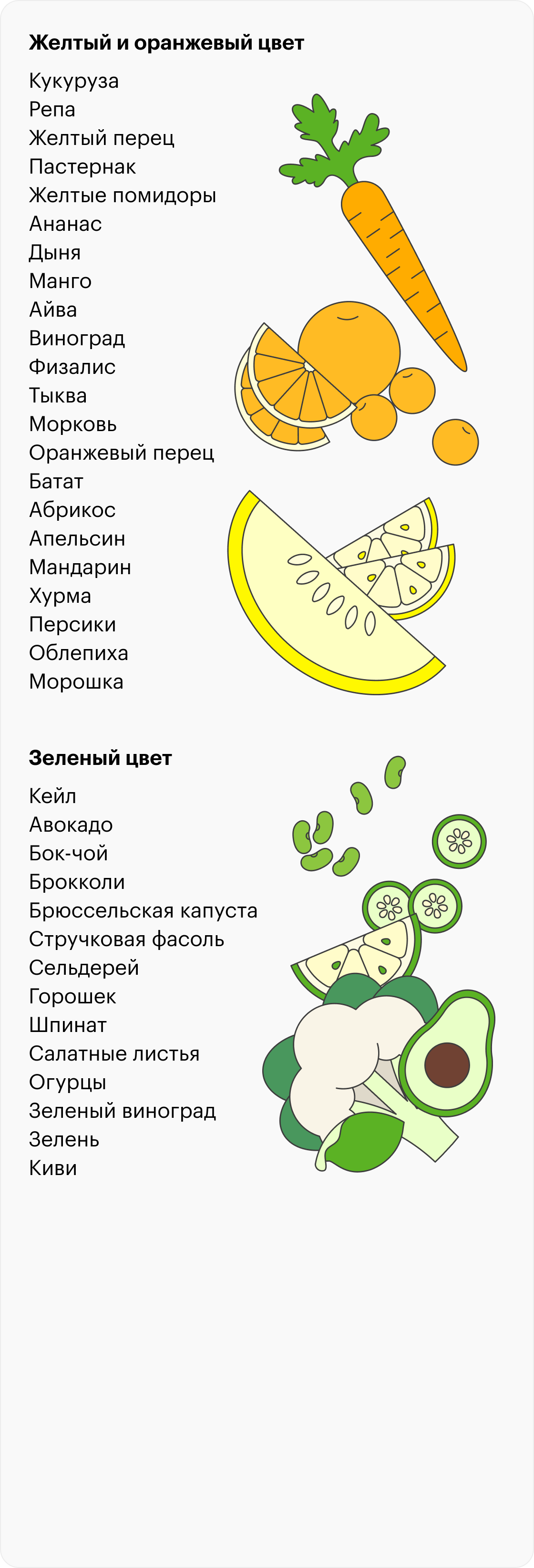 Многие авторитетные организации в области здравоохранения, например Американский институт исследований рака, предлагают использовать принцип радуги — есть растительную пищу разных цветов. Источник: heart.org