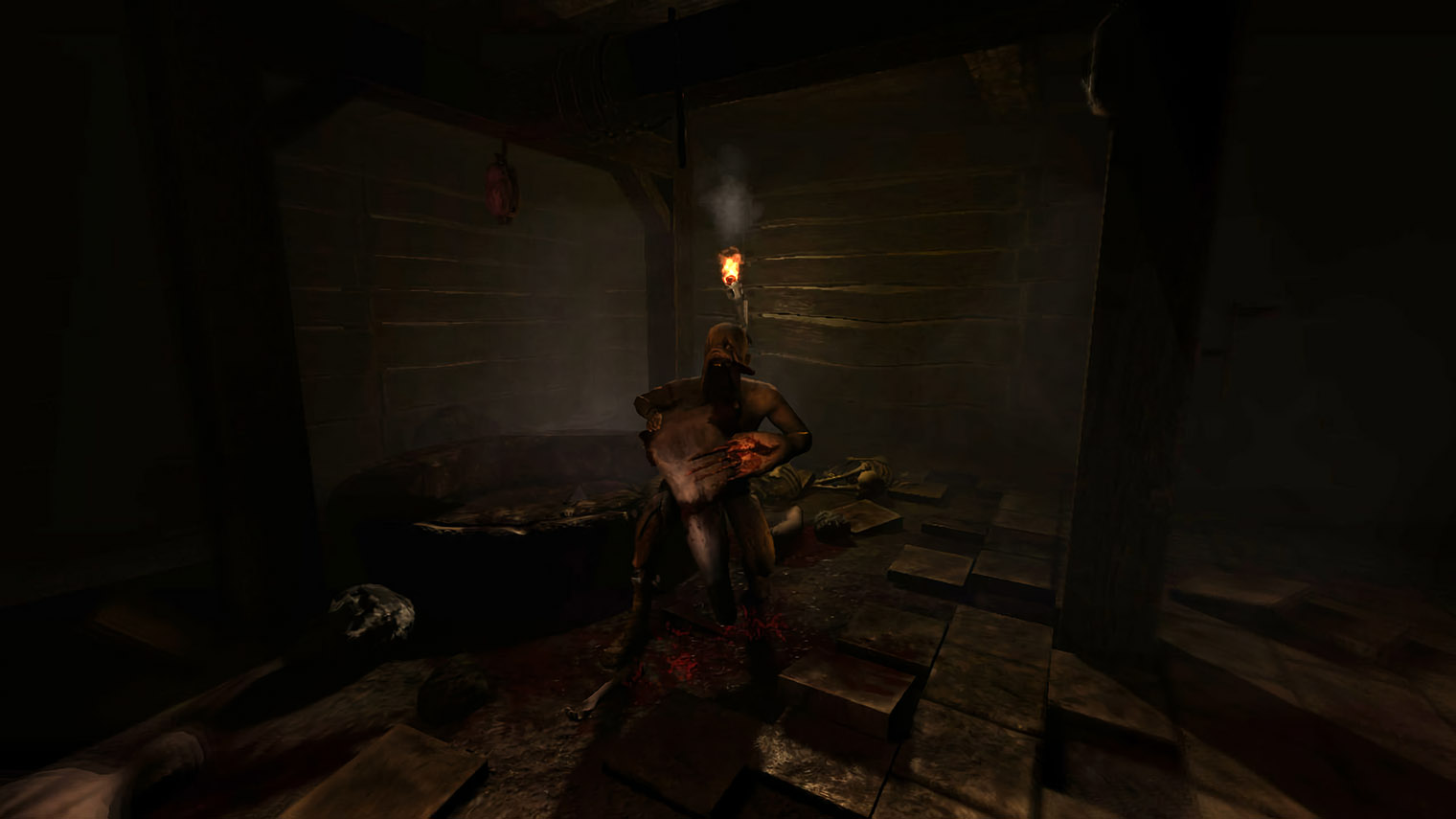 В Amnesia: The Dark Descent вас пытаются убить обезображенные люди, пострадавшие от экспериментов хозяина замка. Кадр: Frictional Games