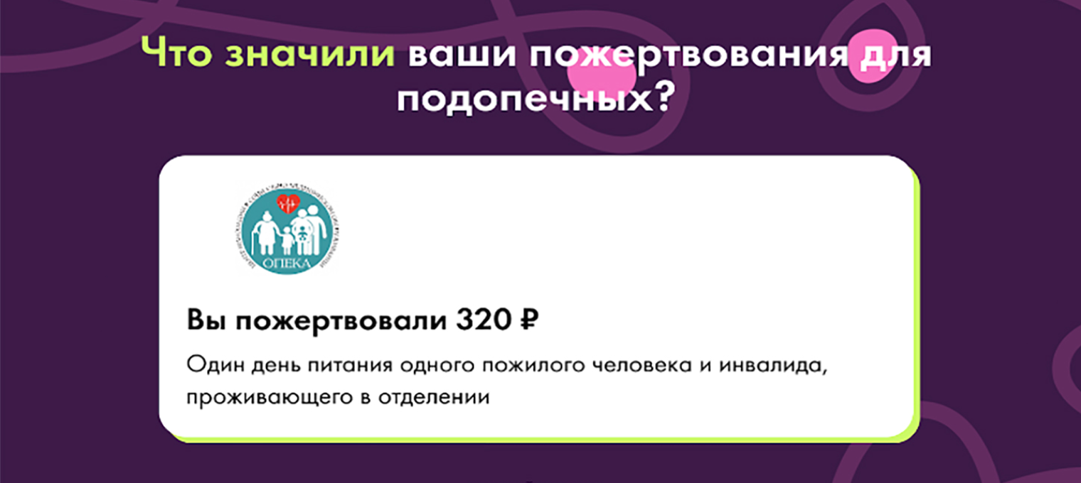 В отчете мы объясняем, какие вопросы фонд смог решить за счет суммы пожертвования. Так мы показываем, что даже небольшой донат имеет значение