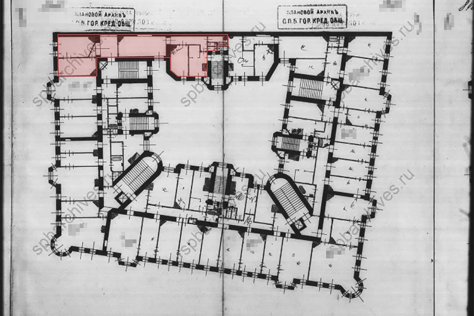 Оригинальная планировка 1911 года. Источник: spbarchives.ru