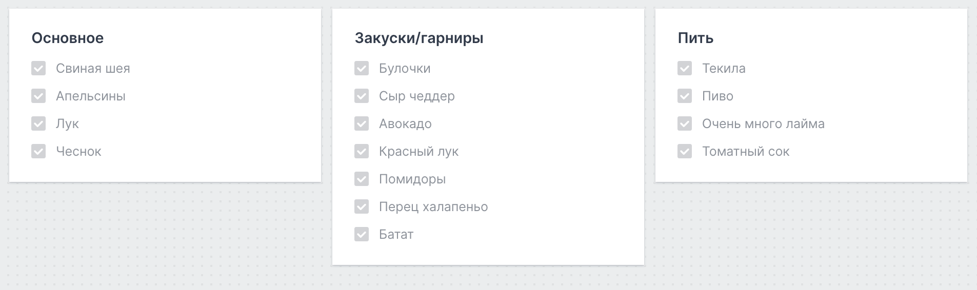 Мой список покупок для вечеринки в мексиканском стиле