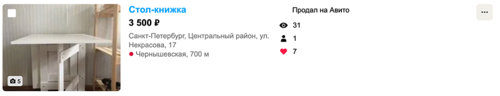 Типичные хайлайты с моей страницы на «Авито»