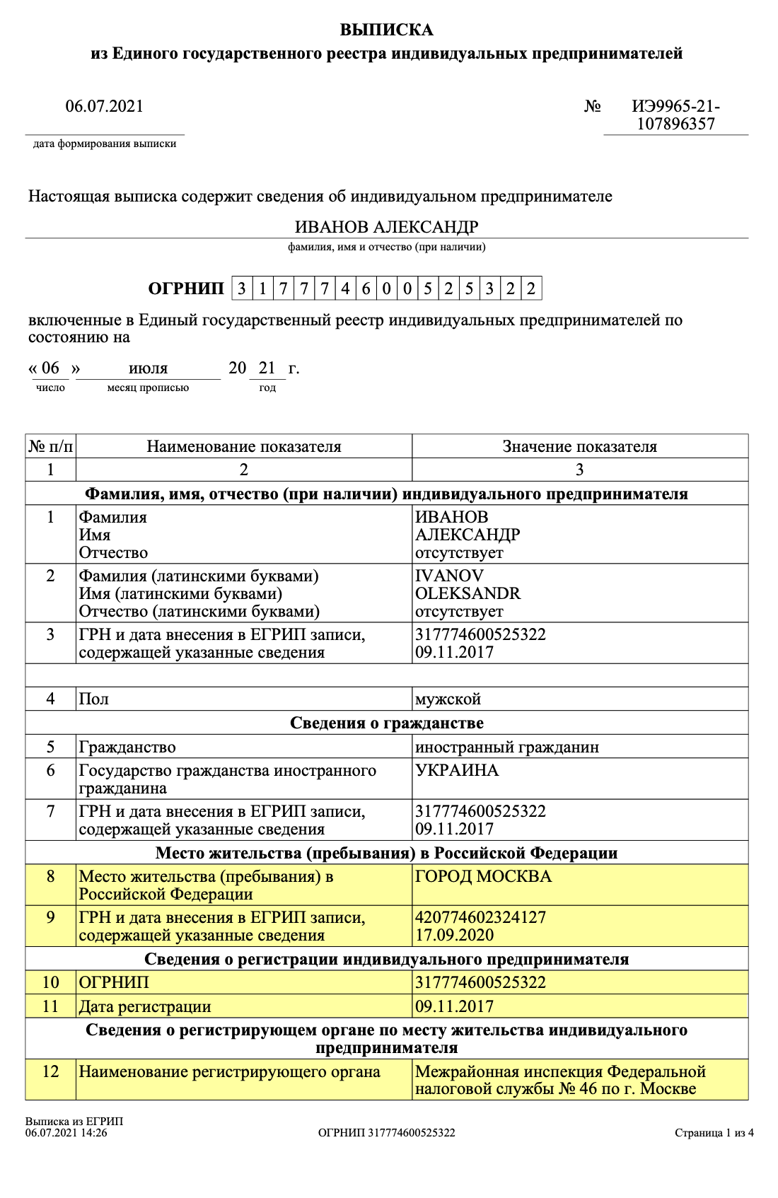 Вы не найдете в ЕГРИП юридического адреса ИП — там всегда указан только адрес его места жительства или пребывания. Кроме того, получить выписку с адресом ИП на cайте ФНС нельзя, придется обращаться в налоговую лично — расскажем об этом дальше