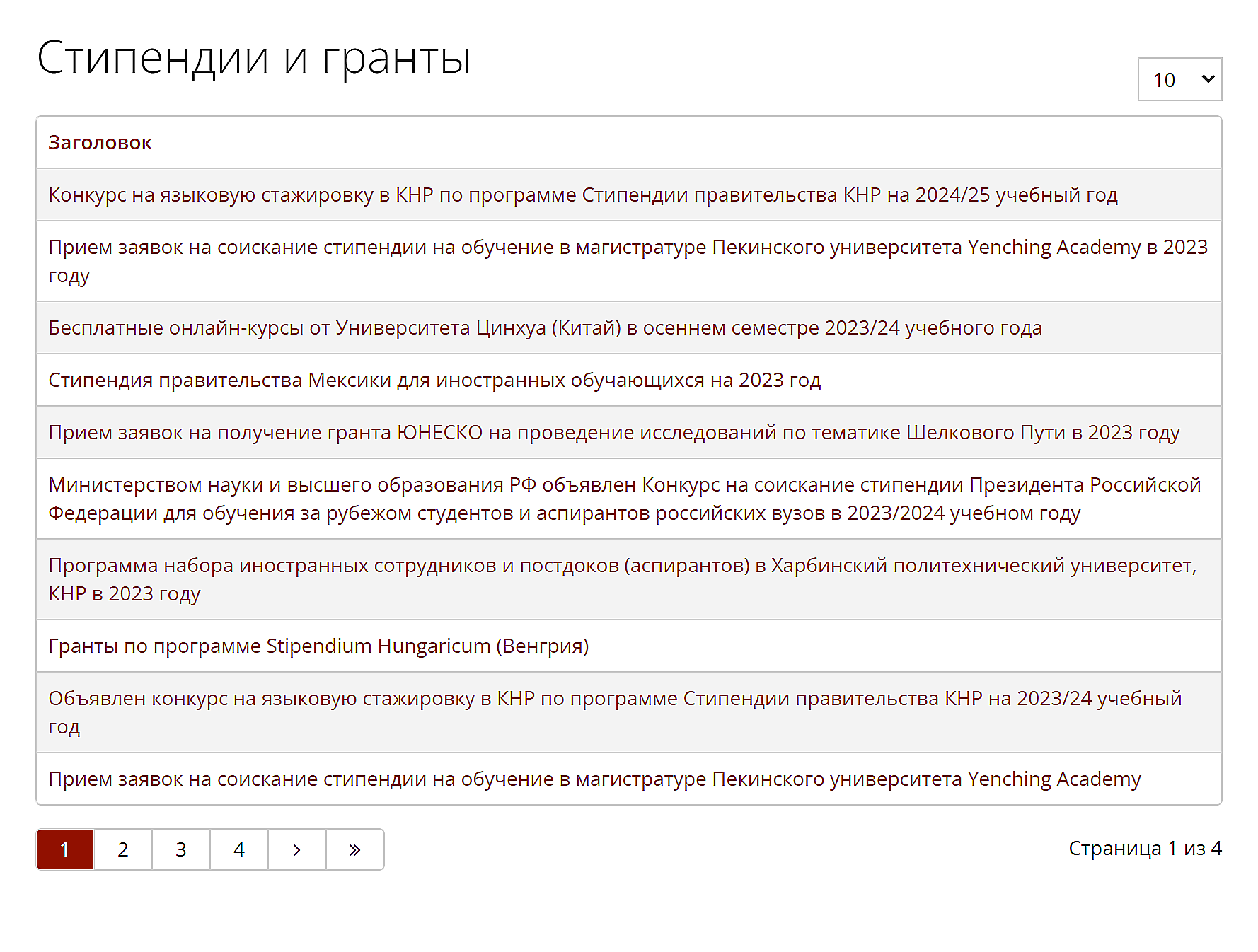 Информация о стипендиях и грантах для участников мобильности в СПбГУ. Источник: spbu.ru