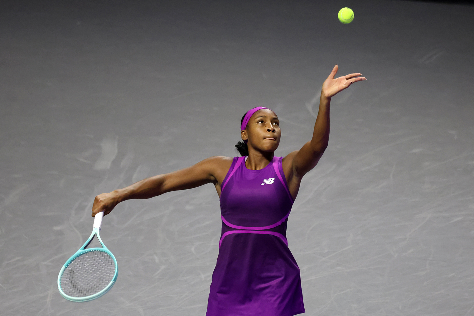 Кори Гауфф на победном Итоговом турнире WTA. Фотография: Marcin Cholewinski / EPA