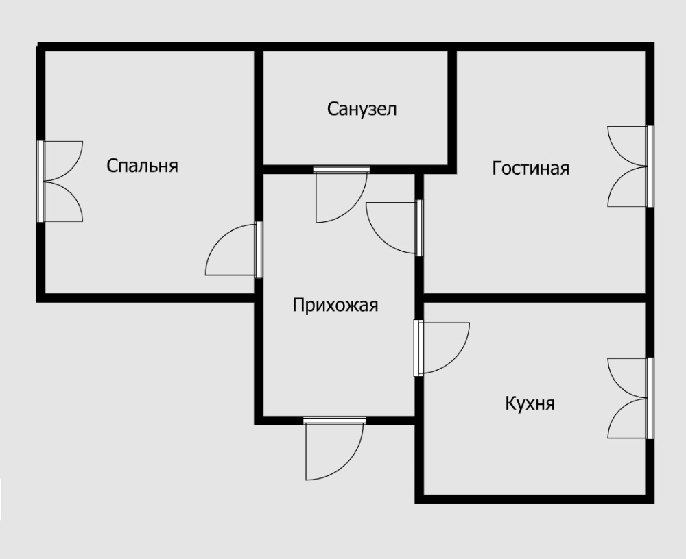 В этой квартире санузел расширили в сторону гостиной. И делать такую перепланировку запрещено, потому что протечка затопит жилую комнату соседей снизу