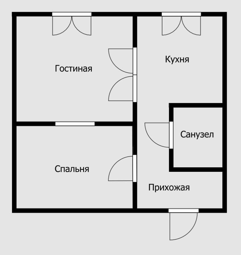 Гостиную и гардеробную сначала объединили, а потом разделили заново примерно пополам. Из-за этого спальня будет темной — естественного освещения в ней нет. Поэтому необходимо сделать светопрозрачную стену, предусмотреть окно или фрамугу под потолком