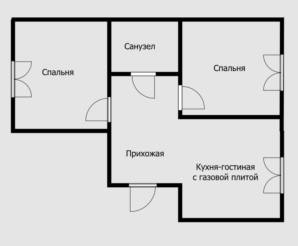 Если варочная панель на кухне электрическая, то можно объединять ее с гостиной без проблем. Но если плита газовая, то хотя бы в жилых комнатах обязательно должны быть плотно закрывающиеся двери