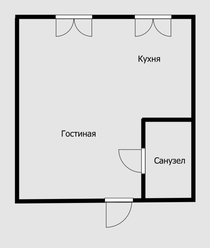 Квартиры-студии от застройщика согласованы изначально, такая планировка законна