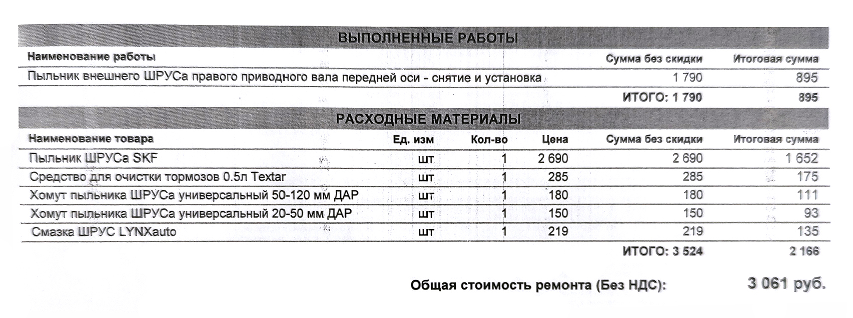 Пыльник ШРУСа тоже решили заменить