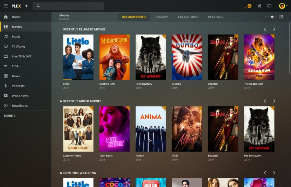 Интерфейс Plex. Источник: techcrunch.com