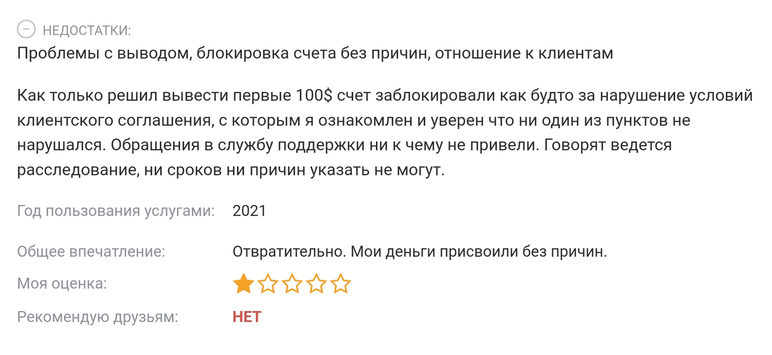 Судя по отзывам, клиенты «Бинариума» часто сталкиваются с проблемами при выводе средств. У меня не сложилось впечатления, что это заказ конкурентов компании