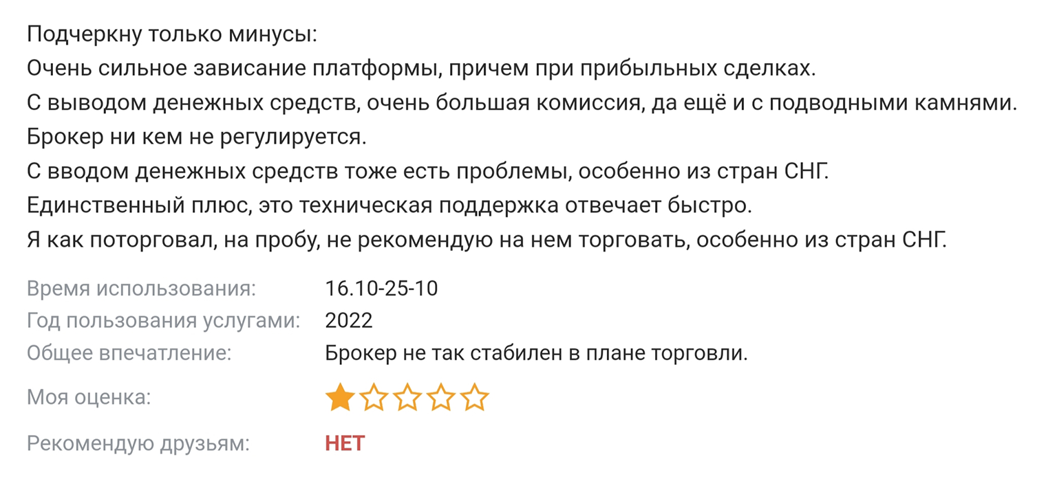 Судя по отзывам, клиенты «Бинариума» часто сталкиваются с проблемами при выводе средств. У меня не сложилось впечатления, что это заказ конкурентов компании