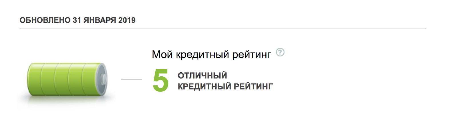 Так отображается кредитный рейтинг при запросе кредитной истории через банк. В других БКИ будет по-другому, это нормально