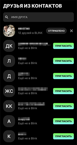 Как добавлять друзей в Blink