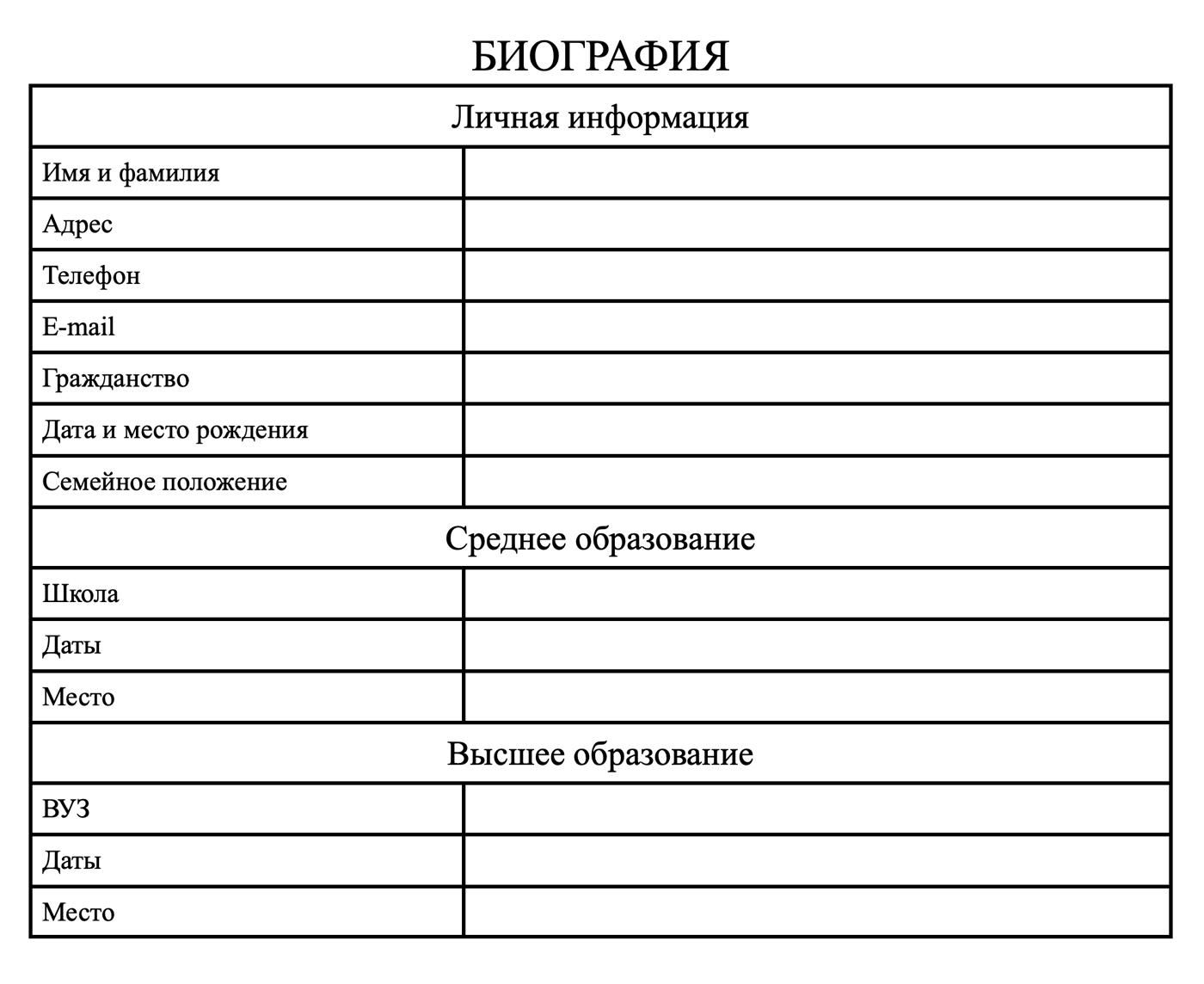 Представитель также прислал мне шаблон, который я заполнял на русском языке, а затем его переводили на немецкий