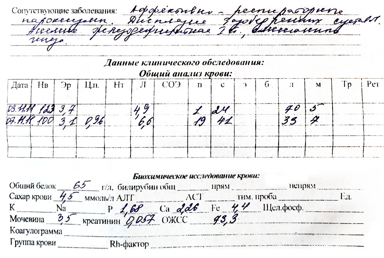 Фото выписки из карты. Дочери назначили препараты железа для лечения анемии