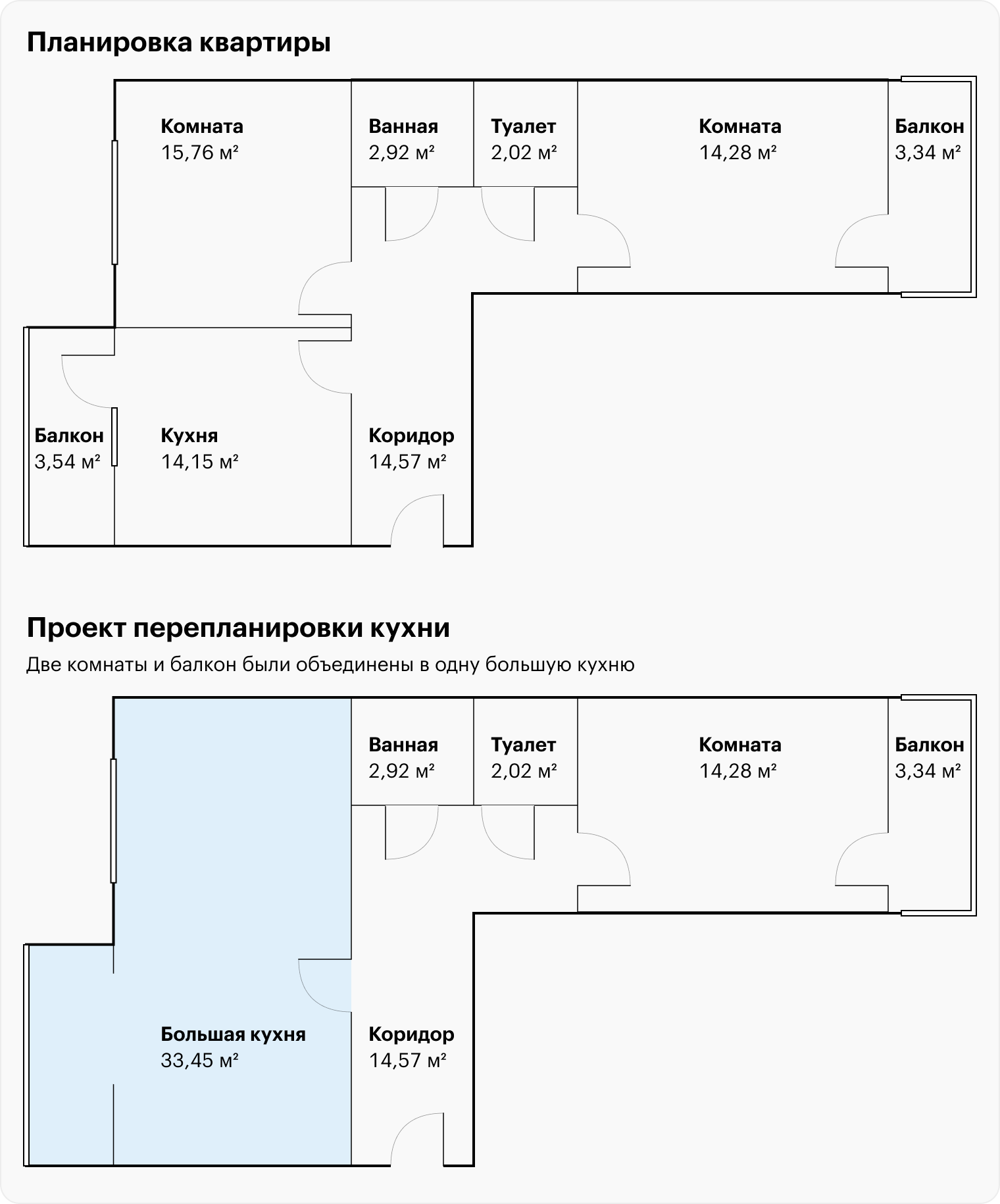 Так выглядела изначальная планировка квартиры и то, что планировали сделать мы