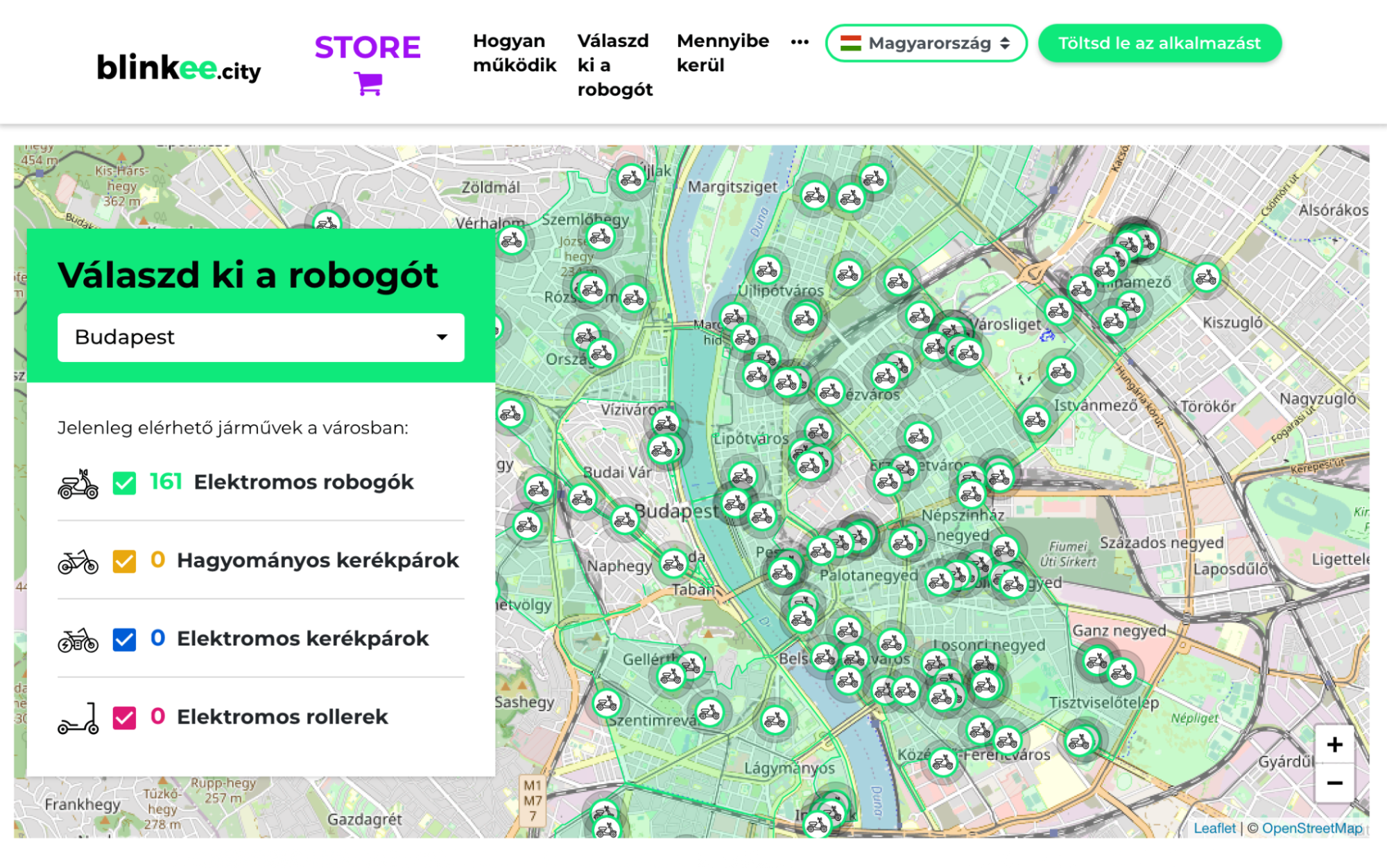 Карта стоянок мопедов Blinkee.city