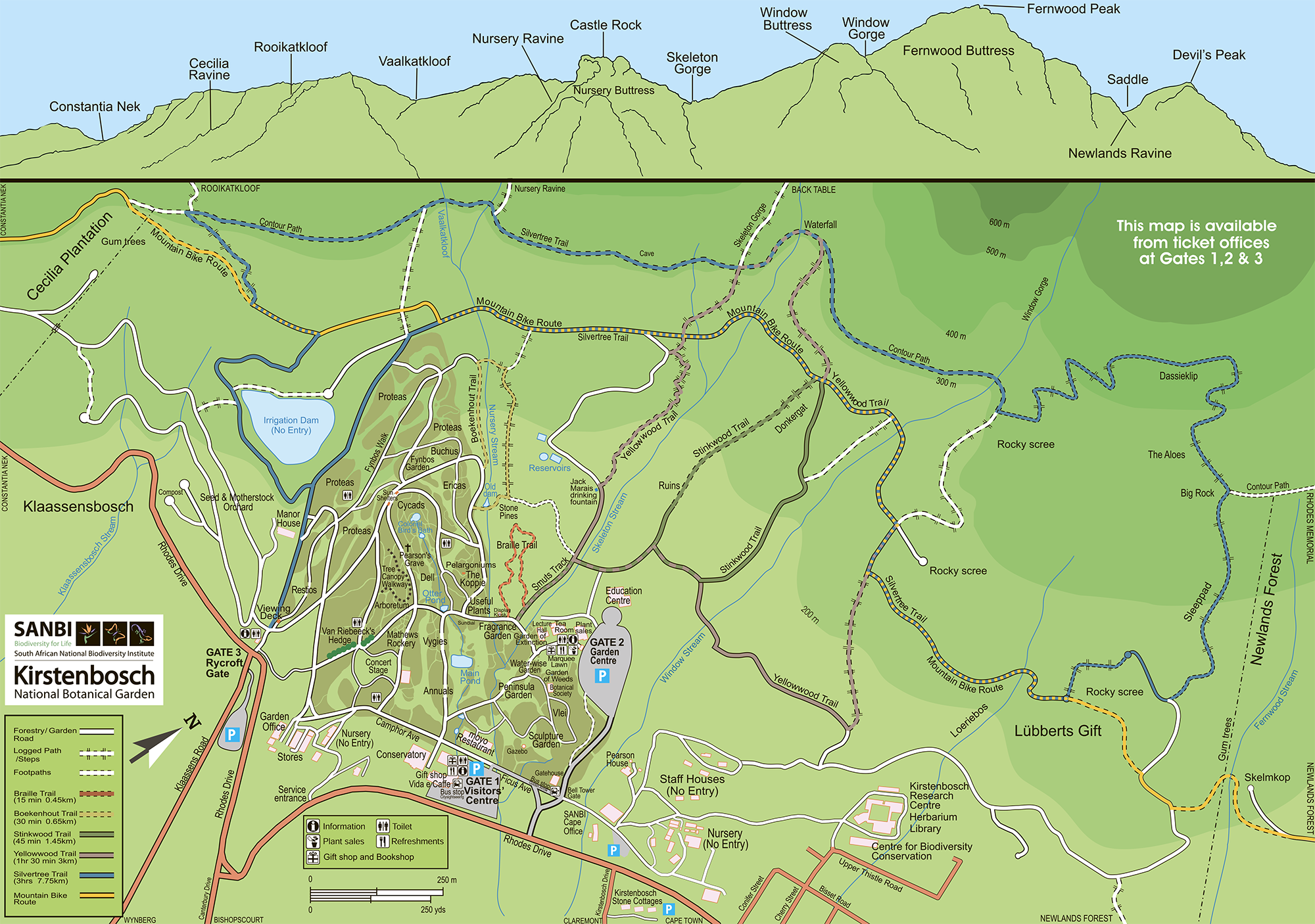 Карта ботанического сада «Кирстенбош». Источник: sanbi.org