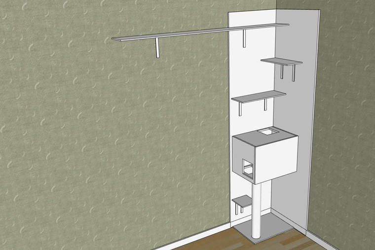 Так выглядел проект нового кошкиного дома в SketchUp