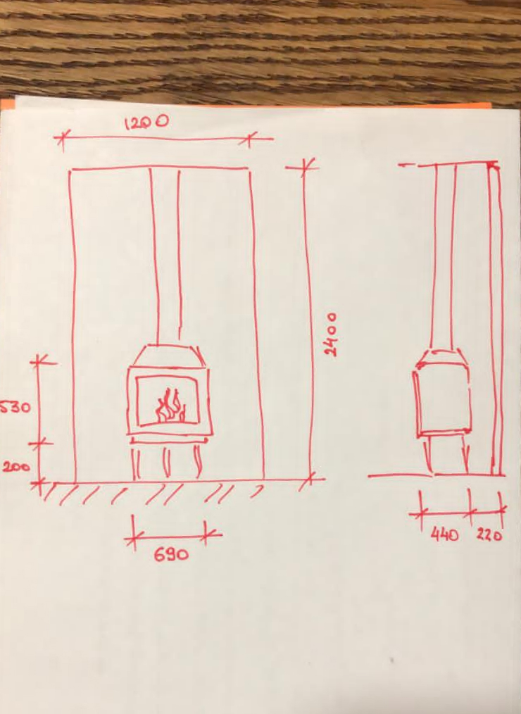 Брат сделал чертеж печки