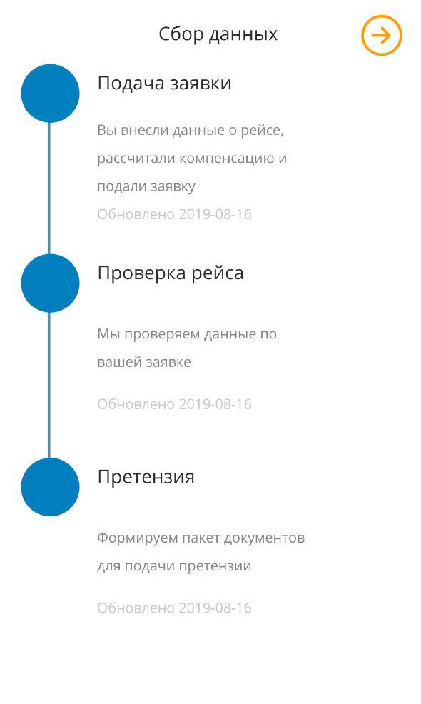 Этапы работы «Компенсэйр» можно посмотреть в личном кабинете