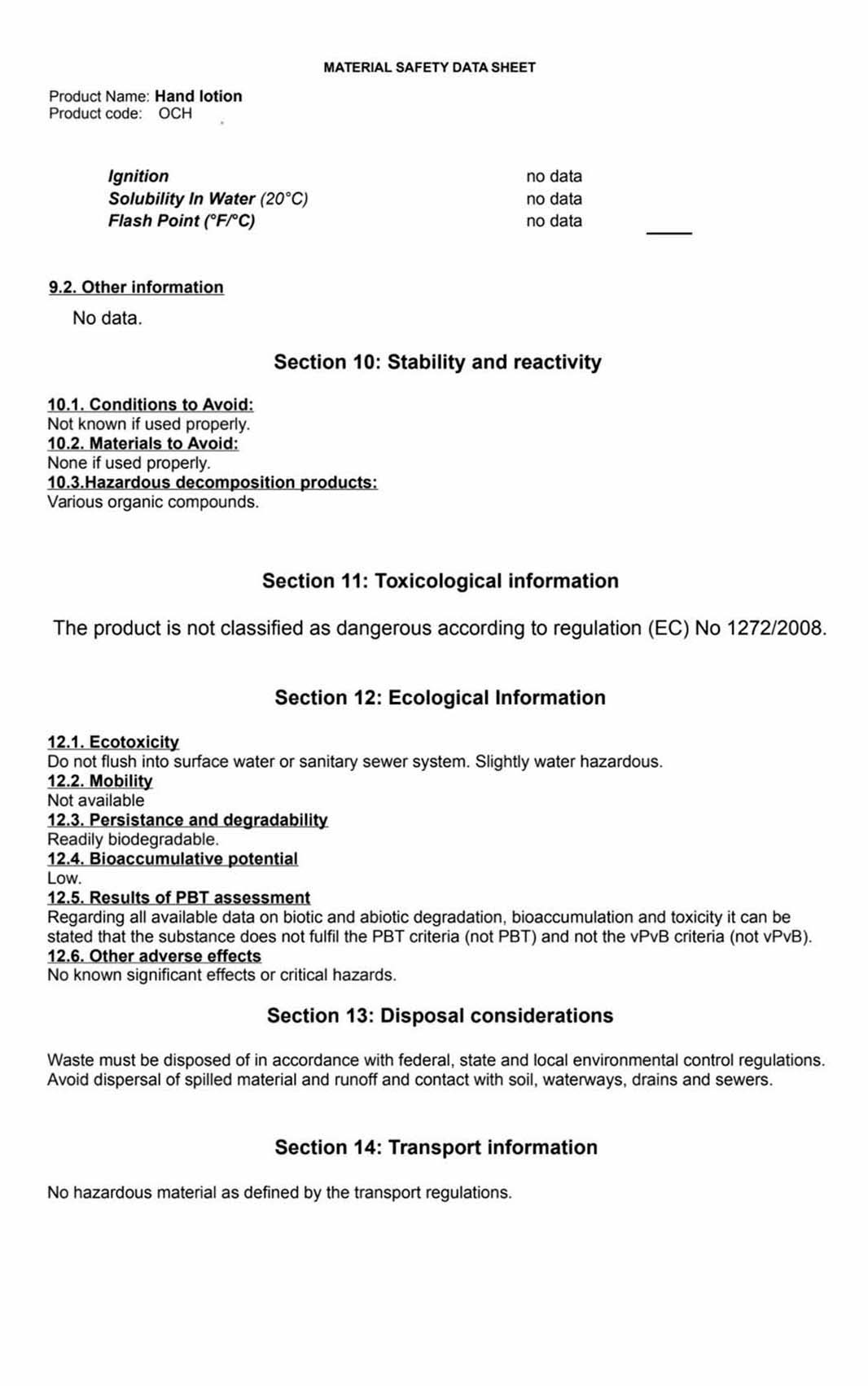 Я не нашел MSDS для выставочных образцов, поэтому показываю более поздний паспорт на лосьон для рук. По каждому ингредиенту нужно указать его номер из реестра CAS. Например, лосьон на 1% состоит из глицерина — номер 56⁠-⁠81⁠-⁠5. Теперь я научился составлять такие документы и могу сделать паспорт на что угодно: мыло, лак для ногтей, шампунь, средства для лица