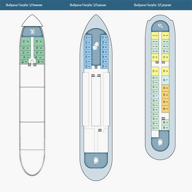 Схема теплохода «Сергей Образцов». Источник: mcruises.ru