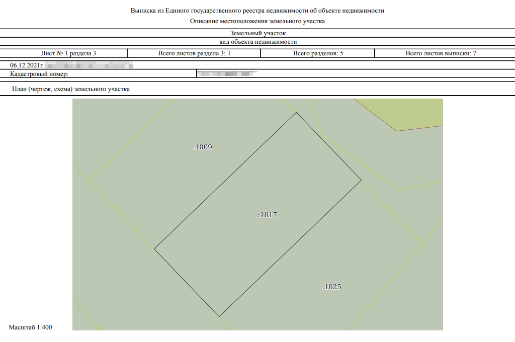 Схема участка — тоже часть выписки из ЕГРН