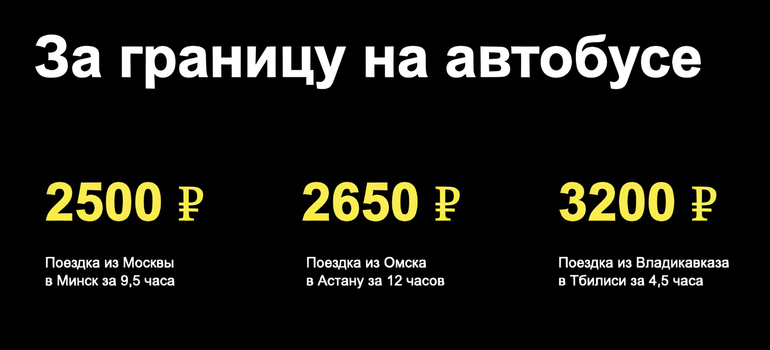 Такие цены были в сентябре 2024 года. Поездки на автобусе в другие страны обычно намного дешевле перелетов и путешествий на поезде, но комфорта в них мало