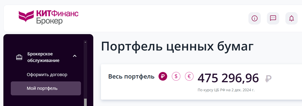 Замороженный портфель ИИС