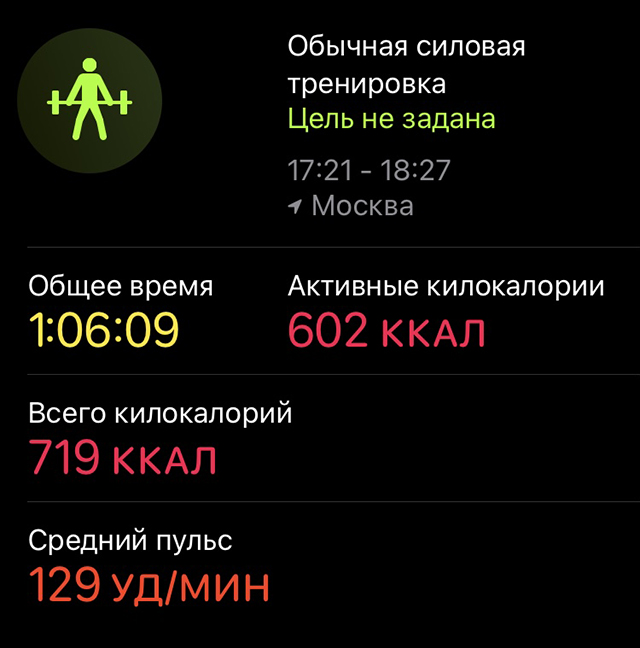 Для меня удачное занятие — под 1000 калорий за примерно час двадцать тренировки