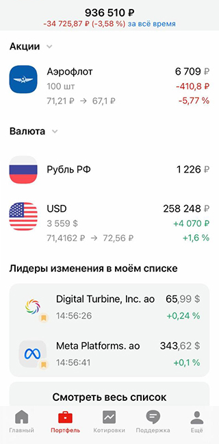 Мой портфель в «Альфа⁠-⁠банке»