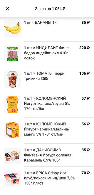 Продукты на неделю