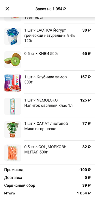 Продукты на неделю