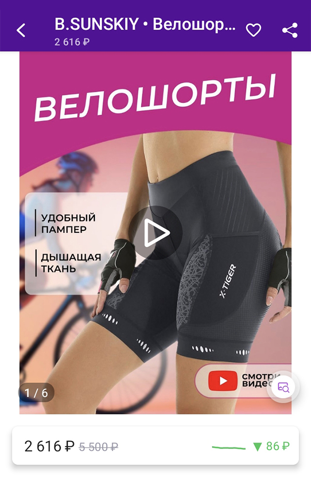 Вот так выглядят велошорты