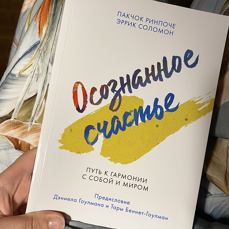 В книге много про медитации и состояние «здесь и сейчас». Интересно, но многие вещи для меня уже естественны и не новы — например, про то, что нужно подмечать классные моменты в жизни