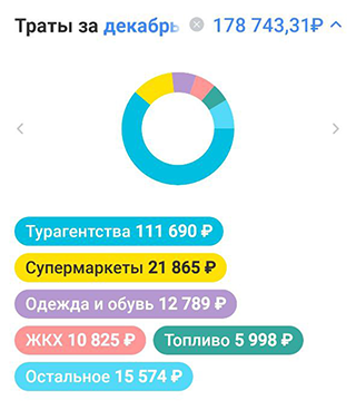 Мои траты в приложении Т⁠-⁠Банка. В категорию «Дом и ремонт» входит трата на мамин матрас. Деньги она мне потом вернула