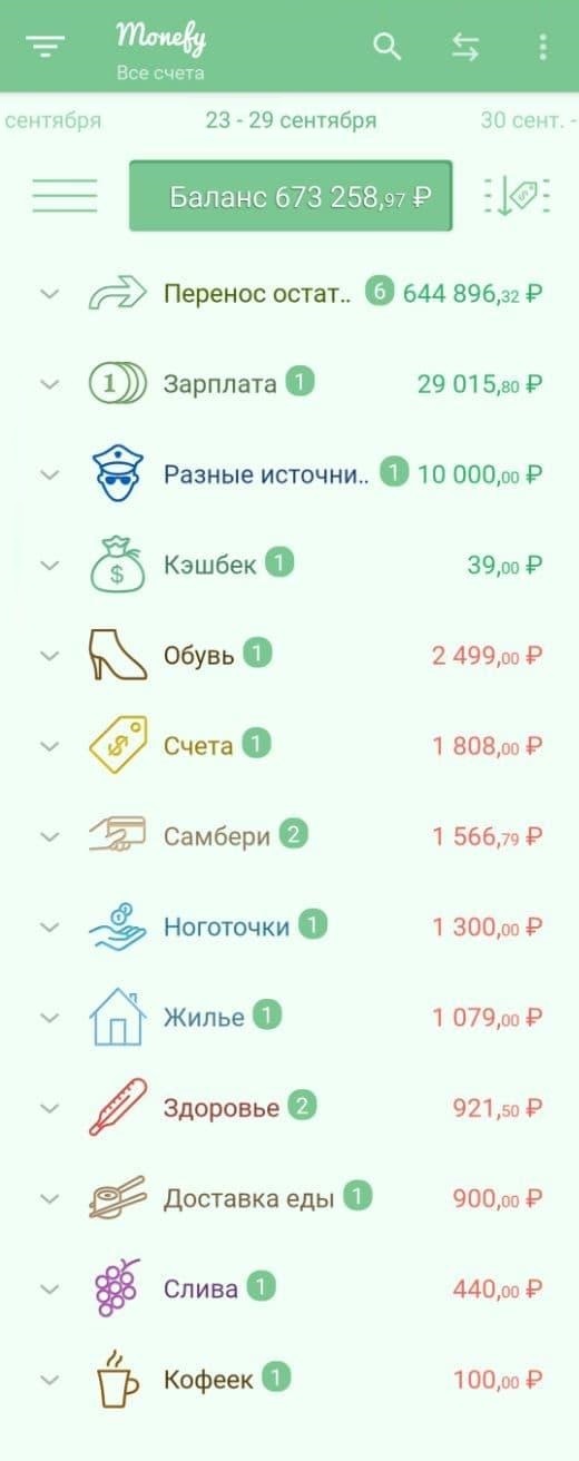 Наш бюджет в Monefy