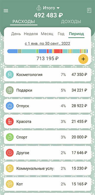 Мои расходы за девять месяцев 2022 года