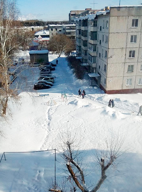 Это вид из другого нашего окна — и гололед