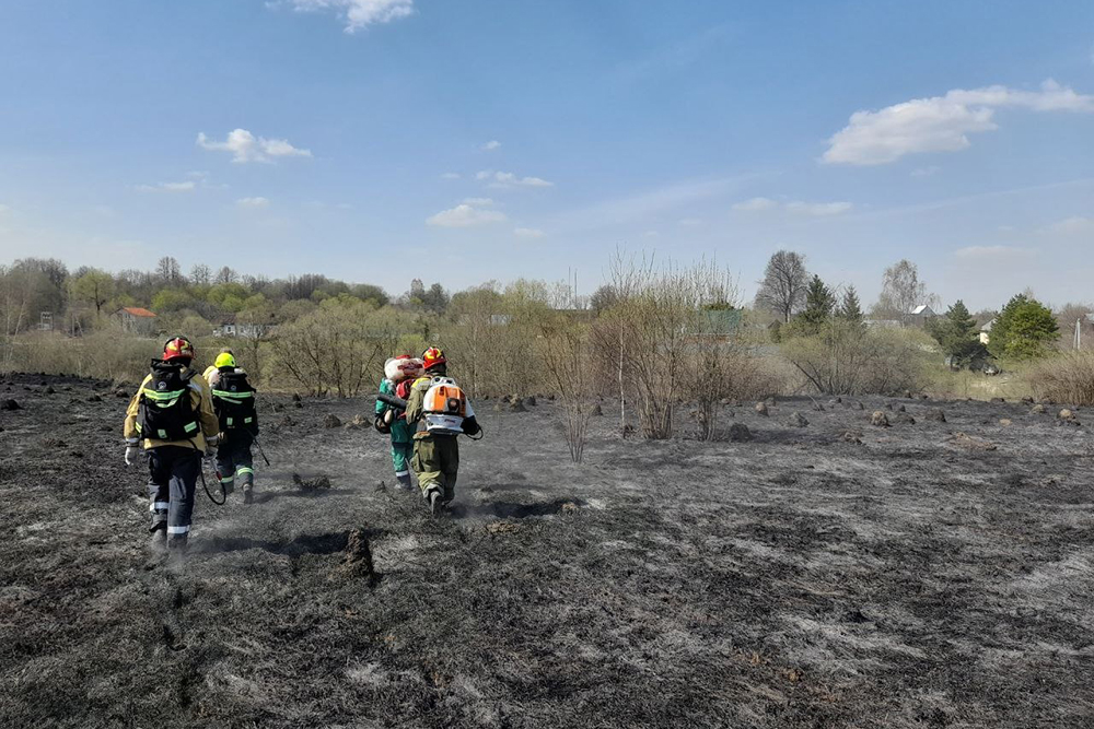 Тушение пожаров в нацпарке «Угра»