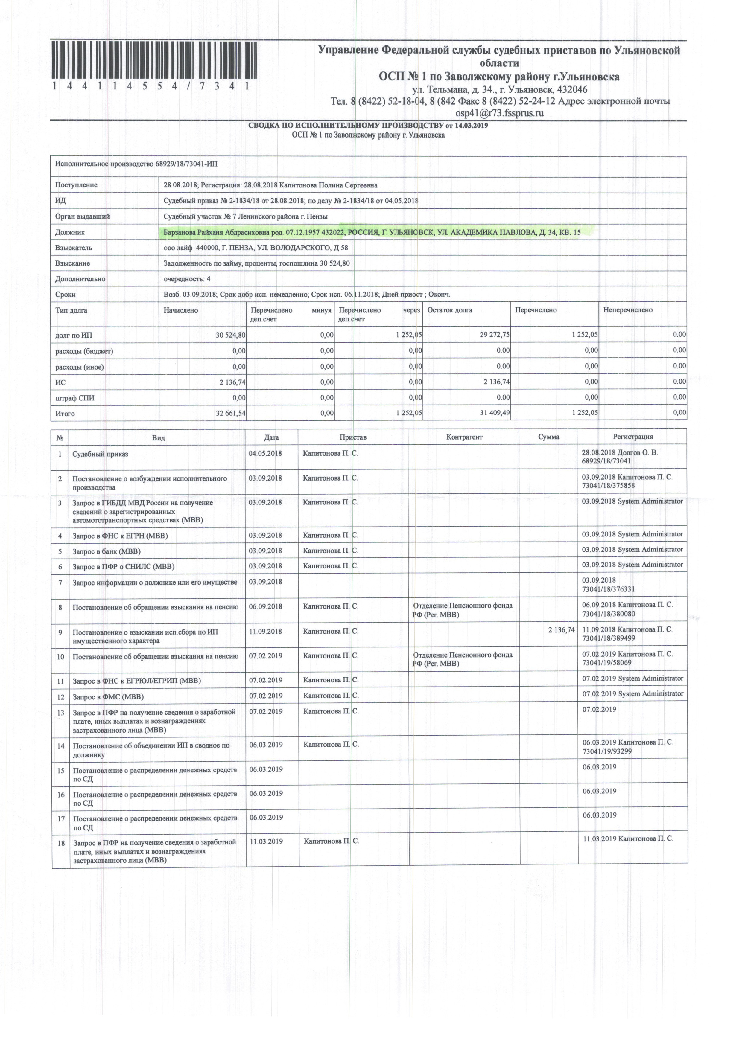 Сводка позволяет быстро понять, что было сделано по исполнительному производству. Пристав направил запросы в ГИБДД, ФНС, СФР, обратил взыскание на пенсию
