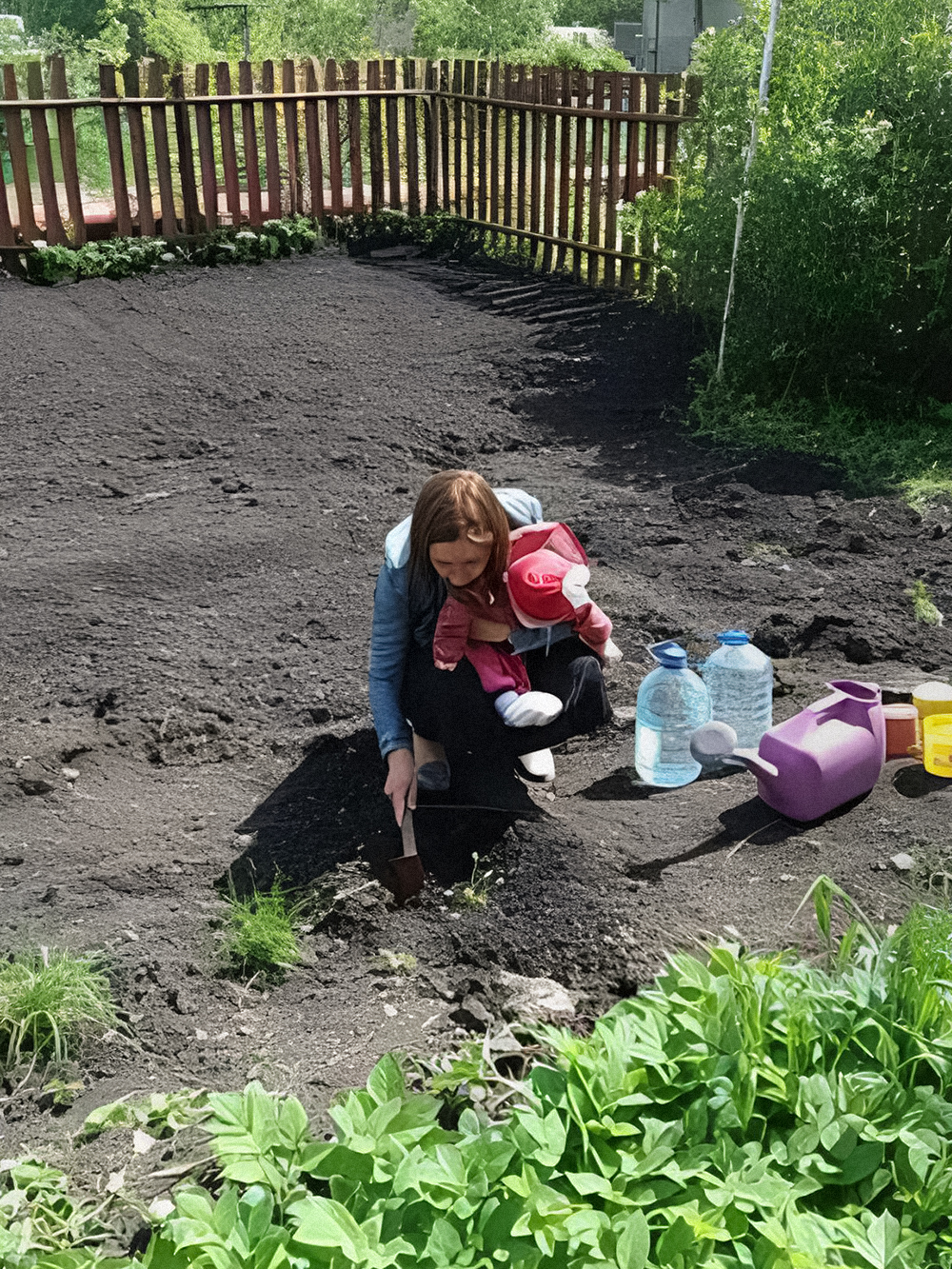 В огороде я сажала луковицы тюльпанов