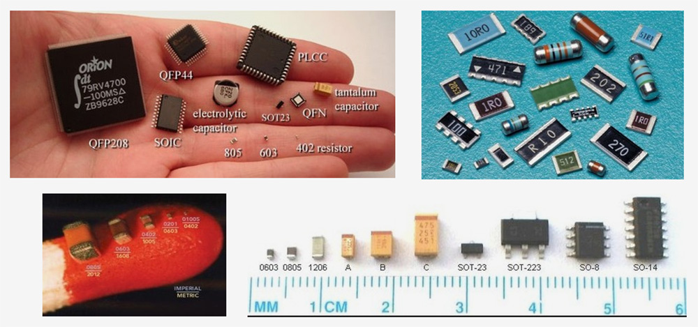 На печатных платах размещены такие электронные компоненты