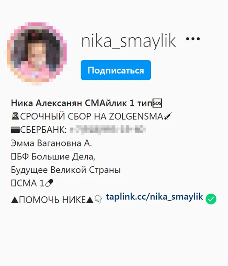 Этот аккаунт в «Инстаграме»* менее подозрительный. Приведены основные данные
