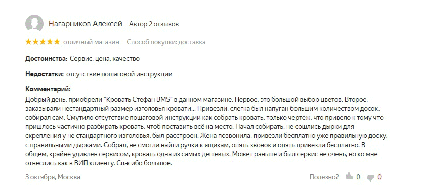 Похоже, отзыв заказной: он слишком подробный, все поля заполнены, рейтинг максимальный