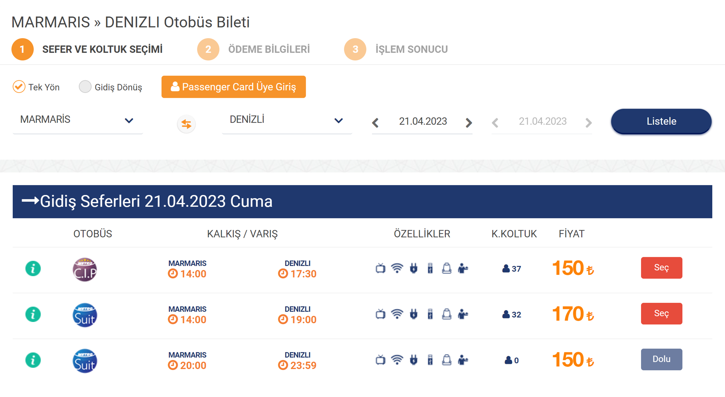 У Metro билет на то же направление стоил дешевле. Источник: metroturizm.com.tr